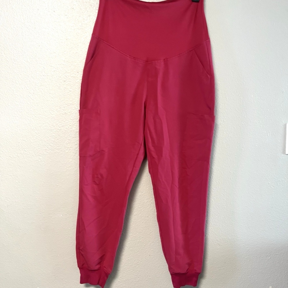 Mandala Maternity jogger Scrub Pants medium pink